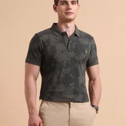 U.S. Polo Assn. Denim Co. Men Muscle Fit Abstract Printed Polo Collar Pure Cotton T-shirt image 5