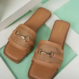 CORSICA Women Textured One Toe Flats with Buckles-picture-31