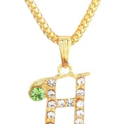 Accessoo Unisex Stainless Steel Artificial Stones Studded Contemporary Pendent With Chain image 4