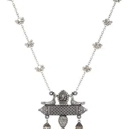 N S G Silver-Plated Lotus-Shaped Jewellery Set image 2