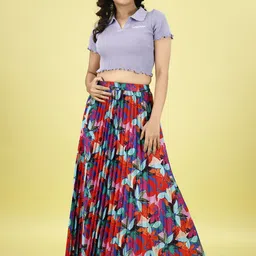 ZWERLON Printed A-Line Maxi Skirt image 5