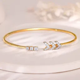 GIVA Women 14 Kt Gold Extraordinary Shine Diamond Cuff Bracelet-picture-35