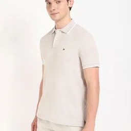 Tommy Hilfiger Men Solid Polo Collar Cotton T-shirt image 3
