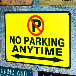 eazy wagon Yellow & Black No Parking Anytime Printed Wall HangingDecor-image-26
