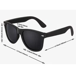 OHGORY Unisex Black Lens & Black Square Sunglasses with image 4