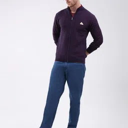 Monte Carlo Men Checked Long Sleeves Woollen Pullover Sweaters with Zip Detail Detail image 3
