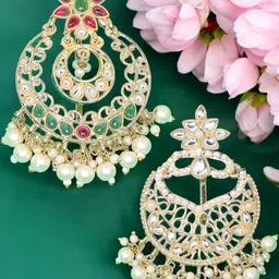 fabula Set Of 2 Artificial Stones Studded & Beaded Bun Pin Head Jewellery-picture-35