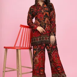 P.F. INDUSTRIES Women Ethnic Motifs Printed Regular Pure Cotton Kurta with Palazzos-picture-33