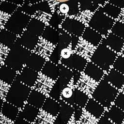 MADE IN THE SHADE Boys Geometric Printed Band Collar Pue Cotton Straight Kurtas image 2