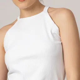 pyr8 Redamancii Women Vertical Striped Shoulder Straps Polycotton Top image 2