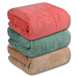 Fezora Beige & Green 3 450 GSM Bath Towel-picture-34