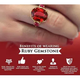 RAVIOUR LIFESTYLE Unisex Silver-Plated Ruby Gemstone Finger Ring image 4