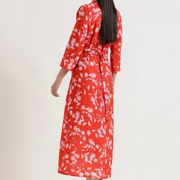 FableStreet Floral Print Crepe Fit & Flare Midi Dress image 4