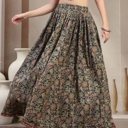 SUNEKH Self Designed Cotton Flared Maxi Skirts-image-38