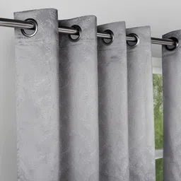 haus & kinder Signature Slate Willow Grey Jacquard 2 Pcs Room Darkening Window Curtains image 4