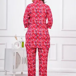 ANUOM Women Printed Tunic with Pyjamas image 3