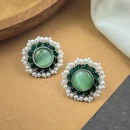 NAMAN ARTS Floral Studs Earrings-picture-37