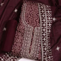 Meena Bazaar Bandhani Printed Sequinned Unstitched Dress Material-picture-10