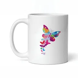 Mr UVD White & Pink Graphic Printed Ceramic Glossy Mug - 350 ml image 3
