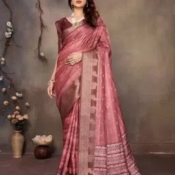 NEGRONI Woven Design Zari Saree image 4