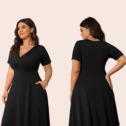 TASHVIKA'S PU Coated Fit & Flare Dress image 2