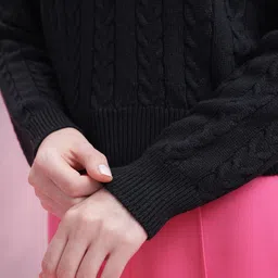 DressBerry Self Design Floral Pullover image 3