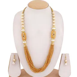 ahoora Gold Plated Stones Studded & Beaded Jewellery Set-picture-34