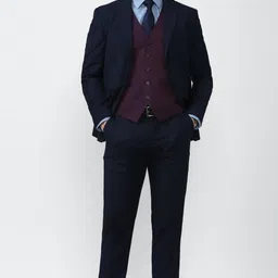 peter england Men Single Breasted - 2 button Solid Suit image 3