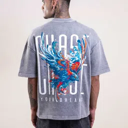 Overlays Men Chase Distressed Heavy Weight Oversized Fit T-Shirt-picture-16