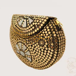 MAATIR DESIGNS Embellished Half Moon Clutch image 3