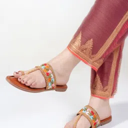 Anouk Women Embellished T-Strap Flats image 4