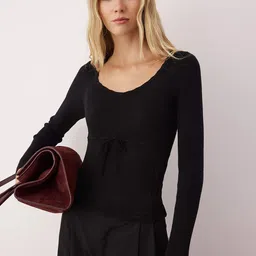 Trendyol Siyah Women Ribbed Round Neck Pullover-image-21