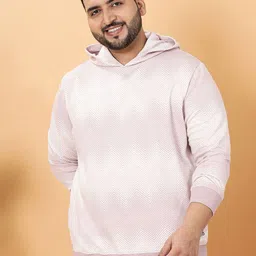 John Pride Men Chevron Printed Full Sleeve Hooded Sweatshirt-image-3