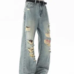 StyleCast Men Comfort Baggy Fit High-Rise Highly Distressed Light Fade Stretchable Jeans image 4