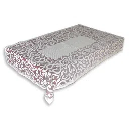 Kuber Industries Maroon Floral Cotton 4-Seater Table Cover with Textured details image 2