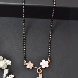 MEIRA JEWELLERY Gold-Plated Artificial Stones Studded And Beaded Mangalsutra-picture-36