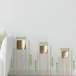 BEHOMA 3Pcs Textured Metal Planters With Stand image 5