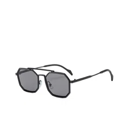 SPADEACES Unisex Octagon Sunglasses with UV Protected Lens FULL BLACK HEXAGUN-260-picture-7