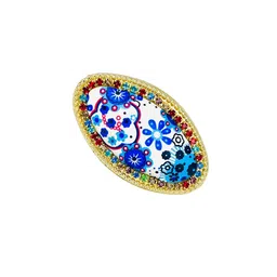 SZN Fashionable Pack Of 6 Printed Metal Brooch Saree Clip image 2