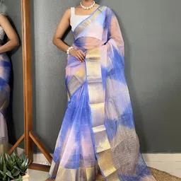 DIVASTRI Ombre Zari Organza Kanjeevaram Saree-image-17