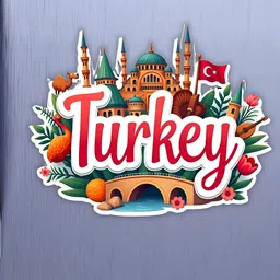 GIFTODAY Green & Red Turkey Printed Decorative Magnets image 4