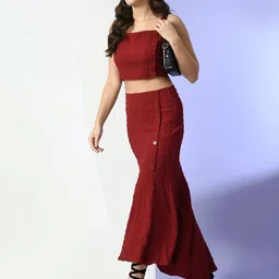 fuchsia PRETTY LOVING THING Top With Skirt Co-Ords image 5