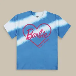 Kids Ville Girls Barbie Printed Round Neck Cotton Relaxed Fit T-shirt-picture-32