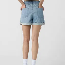 The Souled Store Women Denim Relaxed Fit Mid-Rise Shorts image 4
