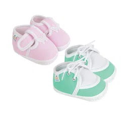 NESKA MODA Kids-Unisex Pink Cotton Booties-image-91