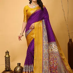 KAYOMMI Kalamkari Zari Banarasi Saree-picture-21