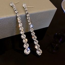 Anouk Korean Silver-Plated American Diamond Studded Circular Drop Earrings-picture-27