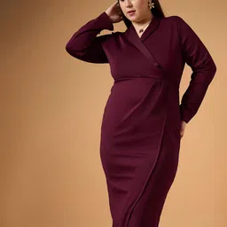 SASSAFRAS Curve Scuba Bodycon Midi Dress image 1