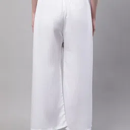 valles365 by s.c. Men Flared White Viscose Rayon Trousers image 2
