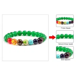 SENROAR Unisex Aventurine 7 Chakra Agate Elasticated Bracelet image 5